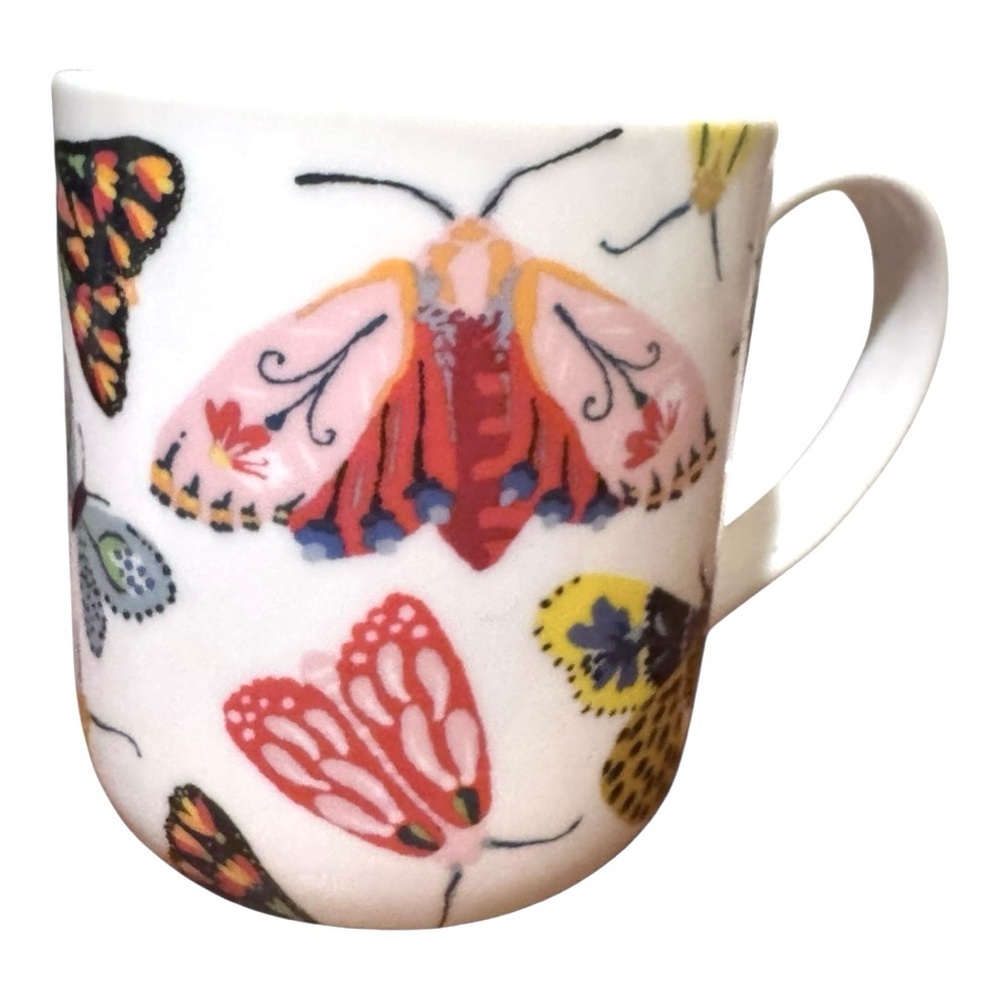 Butterfly Mug 🦋 Coffee or Tea cup , Colorful Moths, Ulster Weavers, Boho, gift